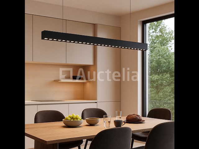 1 x led lineaire hanglamp – 35w – 120cm – zwart – ingebouwde led – inclusief montageset - afbeelding 1 van  6