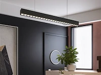 1 x led lineaire hanglamp – 35w – 120cm – zwart – ingebouwde led – inclusief montageset - afbeelding 1 van  6