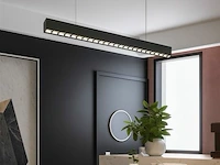 1 x led lineaire hanglamp – 35w – 120cm – zwart – ingebouwde led – inclusief montageset - afbeelding 1 van  7