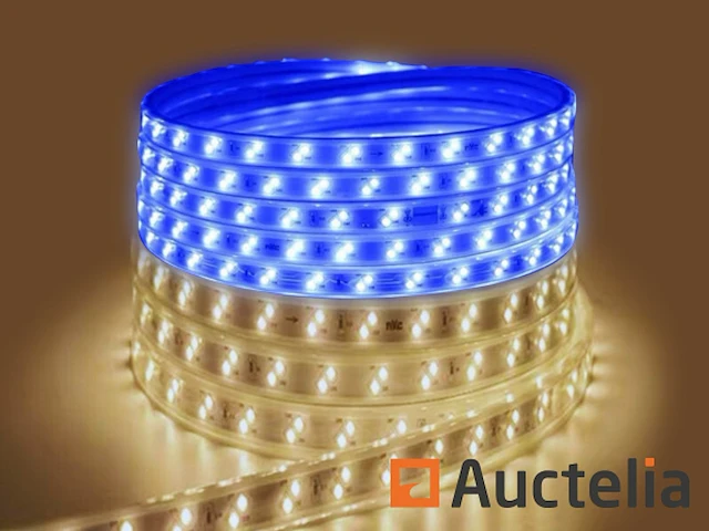 1 x led strip 25m - waterdicht (ip65) - warm wit/blauw - afbeelding 5 van  6