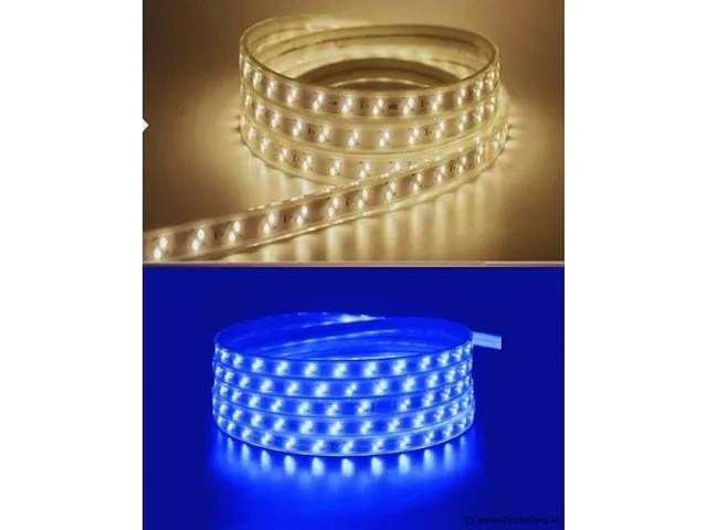 1 x led strip 25m - waterdicht (ip65) - warm wit/blauw - afbeelding 1 van  6