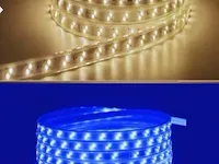 1 x led strip 25m - waterdicht (ip65) - warm wit/blauw - afbeelding 1 van  6