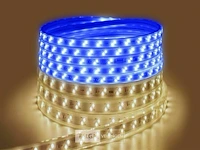 1 x led strip 25m - waterdicht (ip65) - warm wit/blauw - afbeelding 1 van  7