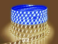 1 x led strip 25m - waterdicht (ip65) - warm wit/blauw - afbeelding 1 van  7