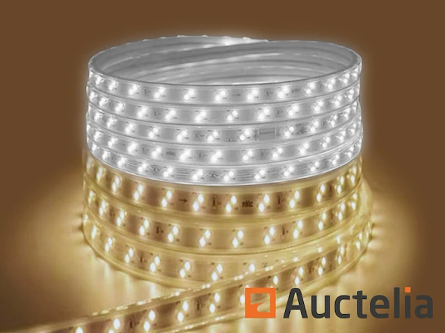 1 x led strip 25m - waterdicht (ip65) - warm wit/wit - afbeelding 5 van  6