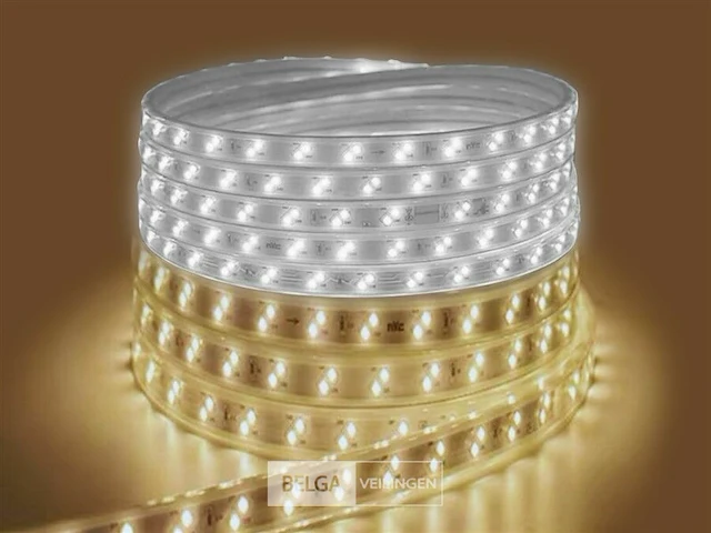 1 x led strip 25m - waterdicht (ip65) - warm wit/wit - afbeelding 1 van  7