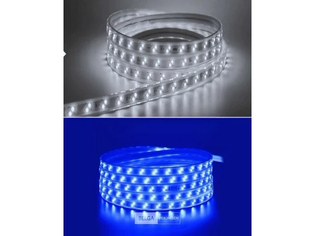 1 x led strip 25m – 10w/m – blauw & koud wit – ip65 waterdicht – smd 2835 - afbeelding 2 van  7