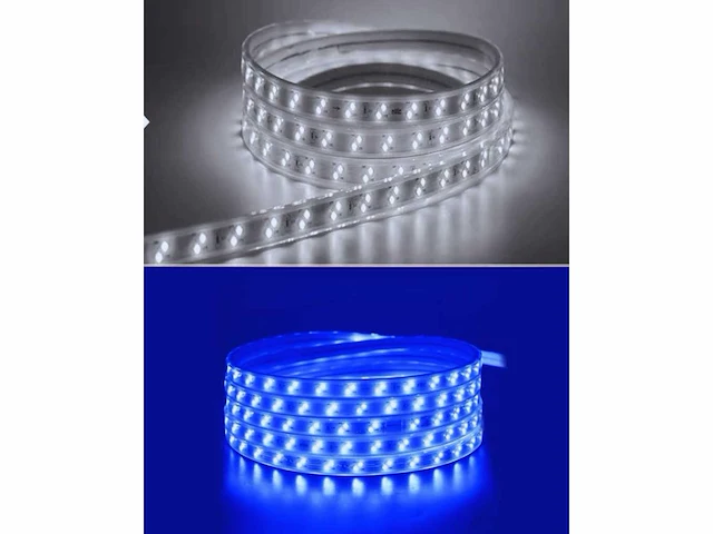 1 x led strip 25m – 10w/m – blauw & koud wit – ip65 waterdicht – smd 2835 - afbeelding 1 van  6