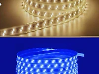 1 x led strip 25m – 10w/m – blauw & warm wit – ip65 waterdicht – smd 2835 - afbeelding 1 van  6