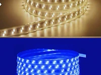 1 x led strip 25m – 10w/m – blauw & warm wit – ip65 waterdicht – smd 2835 - afbeelding 1 van  6