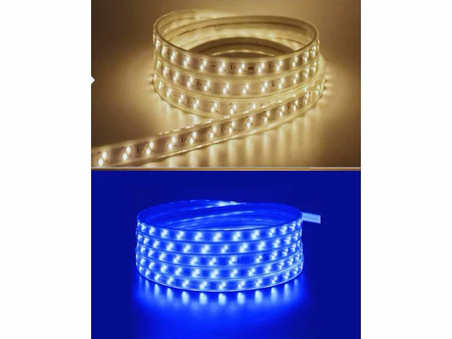 1 x led strip 25m – 10w/m – blauw & warm wit – ip65 waterdicht – smd 2835 - afbeelding 1 van  6