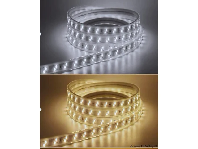 1 x led strip 25m – 10w/m – wit & warm wit – ip65 waterdicht – smd 2835 - afbeelding 1 van  6