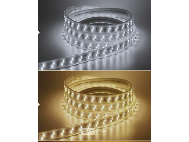 1 x led strip 25m – 10w/m – wit & warm wit – ip65 waterdicht – smd 2835 - afbeelding 1 van  7