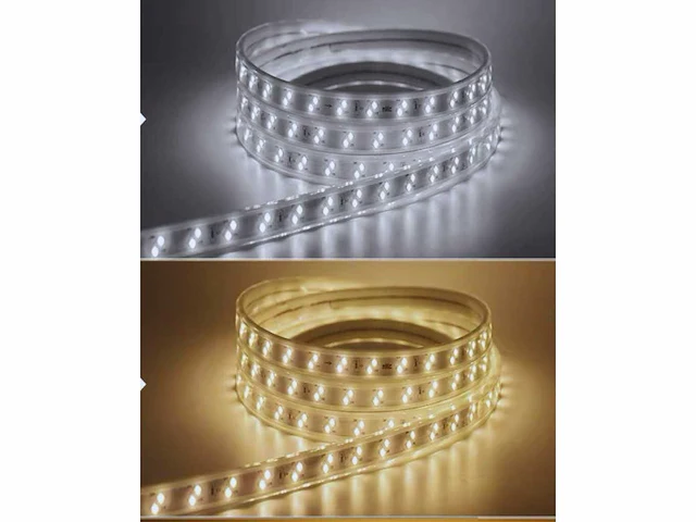 1 x led strip 25m – 10w/m – wit & warm wit – ip65 waterdicht – smd 2835 - afbeelding 1 van  6