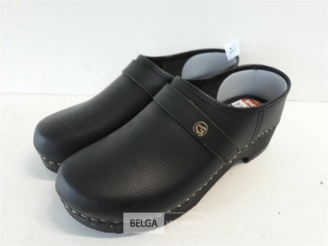 1 x lederen tuinschoen houten zool 46 - afbeelding 2 van  3