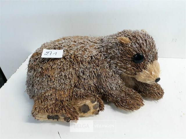 1 x liggende beer bruin 29x10 cm - afbeelding 1 van  3