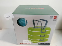 1 x lunchbox 3 vakken 750 ml licht blauw - afbeelding 1 van  3