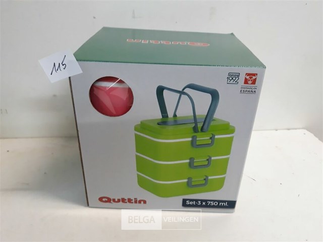 1 x lunchbox 3 vakken 750 ml roze - afbeelding 1 van  3