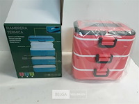 1 x lunchbox 3 vakken 750 ml roze - afbeelding 3 van  3