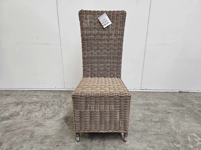 1 x luxury lounge wickerstoel detroit kobo brown - hoge rug - afbeelding 2 van  4