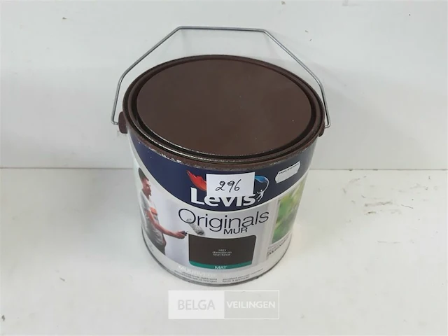 1 x muur en plafond verf mat donker bruin levis 2,5l - afbeelding 2 van  3