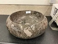 1 x natuursteen marmer emperador waskom 46x15 cm - afbeelding 2 van  4