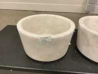 1 x natuursteen marmer wit waskom 40x21 cm - afbeelding 1 van  2