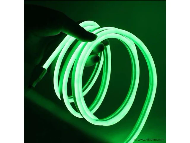 1 x neon led strip 50m – 8w/m – groen – ip65 waterdicht – gebruik binnen/buiten - afbeelding 4 van  5