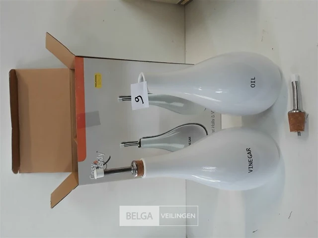 1 x olijf en azijnset 25 cm porselein - afbeelding 1 van  3