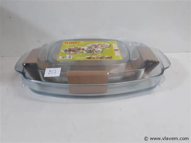 1 x ovenschotel glas ovaal 3 stuks - afbeelding 2 van  2