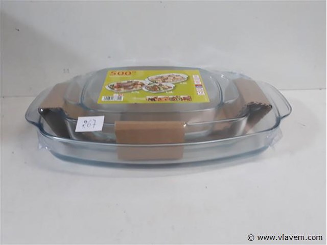 1 x ovenschotel glas ovaal 3 stuks - afbeelding 2 van  2