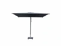 1 x parasol 2,5m alu - lichtgrijs - stalen voet 35kg