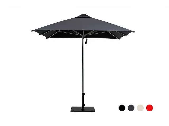 1 x parasol 2,5m antraciet met hoes - stalen voet 35kg zwart - afbeelding 5 van  12