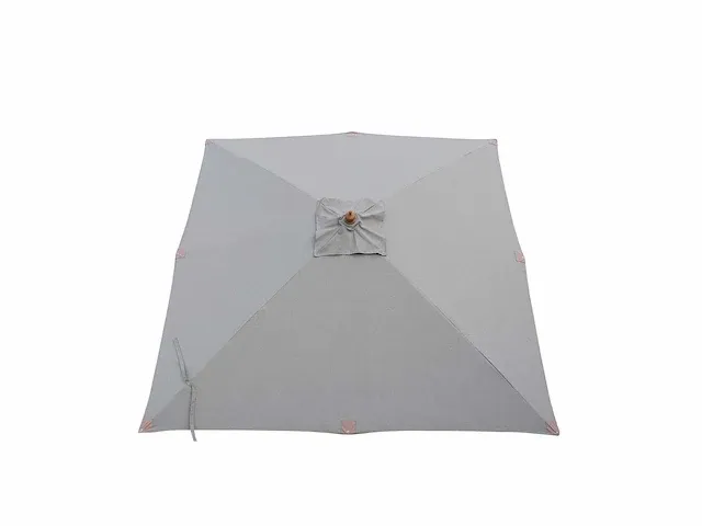 1 x parasol 2,5m hout - lichtgrijs - stalen voet 35kg zwart - afbeelding 18 van  20