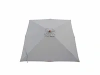 1 x parasol 2,5m hout - lichtgrijs - stalen voet 35kg zwart - afbeelding 18 van  20