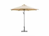 1 x parasol 2,8m rood met hoes - stalen voet 35kg zilver