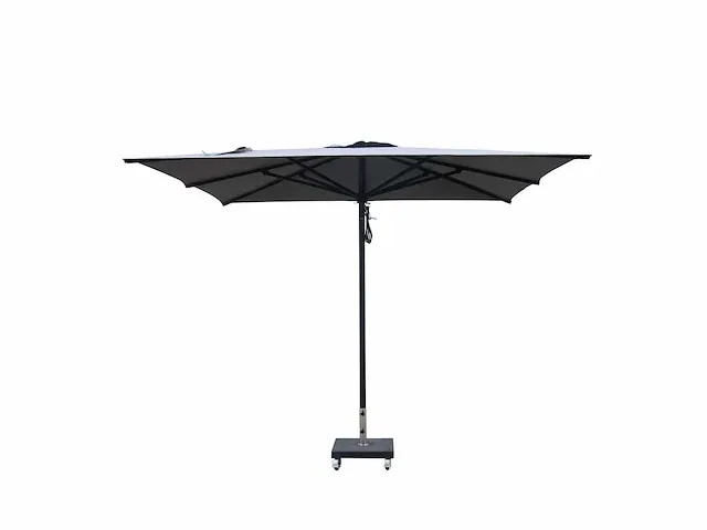 1 x parasol 3m alu - mediumgrijs - granieten voet 60kg - afbeelding 1 van  16