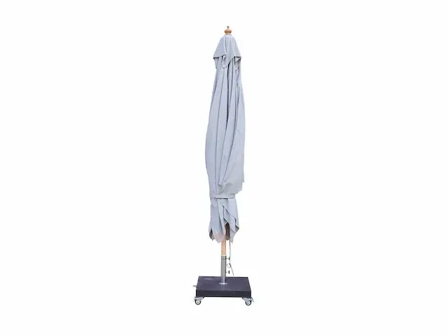 1 x parasol 3m hout - medium grijs - granieten voet 60kg - afbeelding 10 van  17