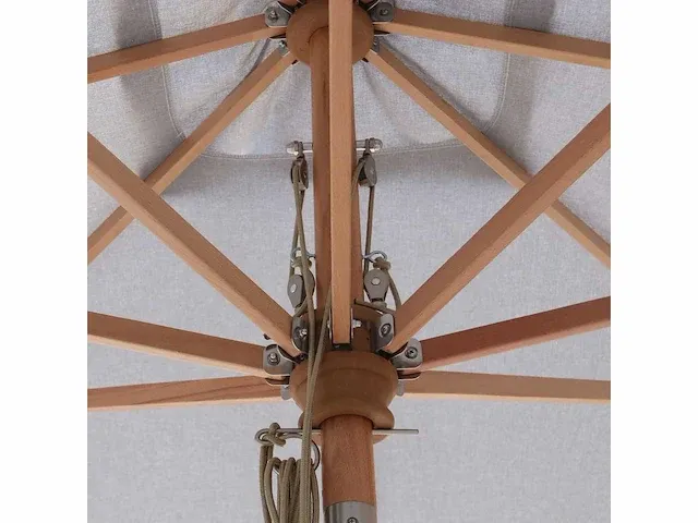 1 x parasol 3m hout - medium grijs - granieten voet 60kg - afbeelding 12 van  17
