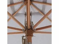 1 x parasol 3m hout - medium grijs - granieten voet 60kg - afbeelding 12 van  17