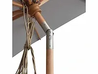 1 x parasol 3m hout - medium grijs - granieten voet 60kg - afbeelding 15 van  17