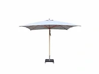 1 x parasol 3m hout - medium grijs - granieten voet 60kg - afbeelding 1 van  18