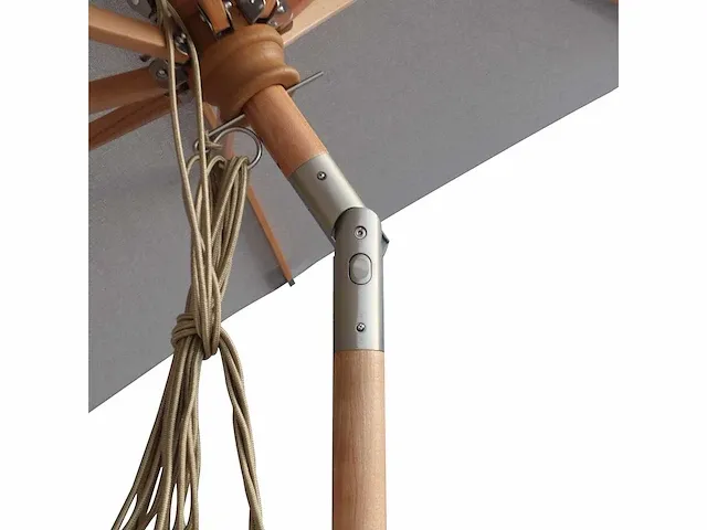 1 x parasol 3m hout - medium grijs - granieten voet 60kg - afbeelding 16 van  18