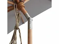 1 x parasol 3m hout - medium grijs - granieten voet 60kg - afbeelding 16 van  18