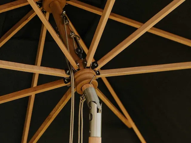 1 x parasol 3m hout - zand - granieten voet 60kg - afbeelding 5 van  21