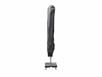 1 x parasol 3m zand met hoes - stalen voet 45kg zilver - afbeelding 8 van  11