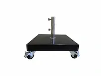 1 x parasol 3m zwart met hoes - granieten parasolvoet 60kg - afbeelding 3 van  13