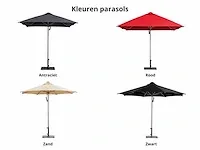1 x parasol 3m zwart met hoes - granieten parasolvoet 60kg - afbeelding 7 van  13