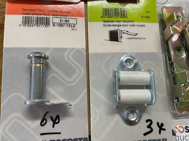 1 x partij deurspion; rolluiklint geleider; schaphaken; spiegelhouder; stelbouten - afbeelding 2 van  8