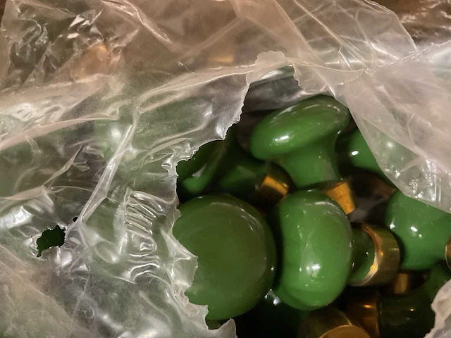1 x partij porseleinen groene deurknopjes - afbeelding 8 van  8